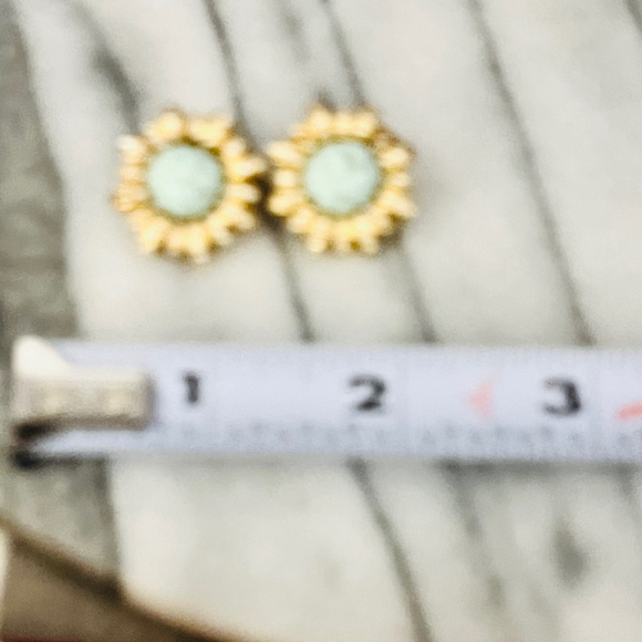 Vintage Kenneth Jay Lane Earrings Blue Acrylic Pave Accent‎ Clip On KJL - Picture 6 of 7